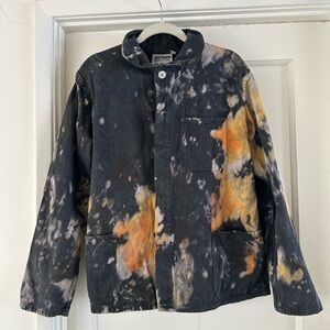 Jungmaven tie -Dye Jean Jacket - Black and Orange